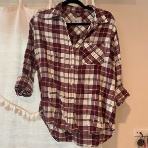 Rails red plaid button down